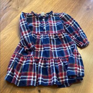 Crewcuts flannel plaid dress with ruffle bottom. Size 4